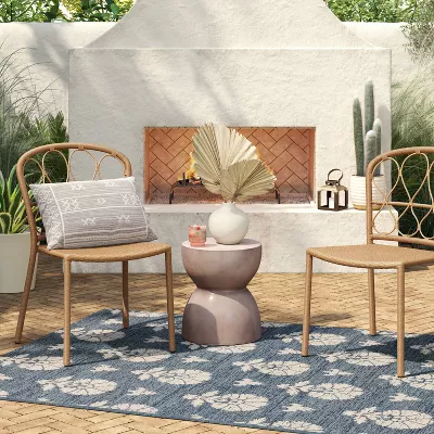 Britanna Stackable Patio Chair Beige 1-Piece - Image 4