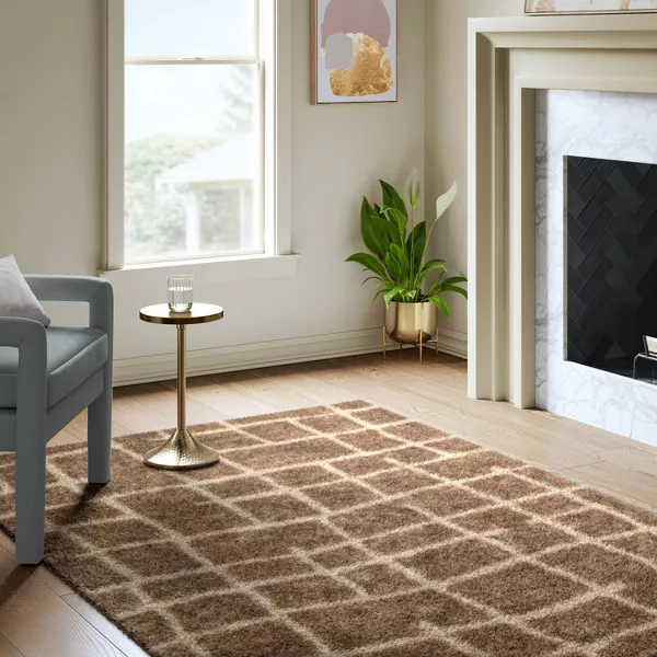 Broken Grid Shag Area Rug 5'x7' - Image 4