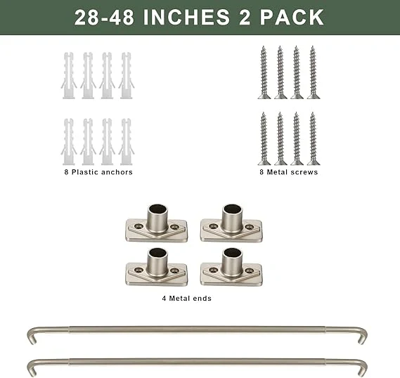 Brushed Nickel Curtain Rods for Windows - Image 2