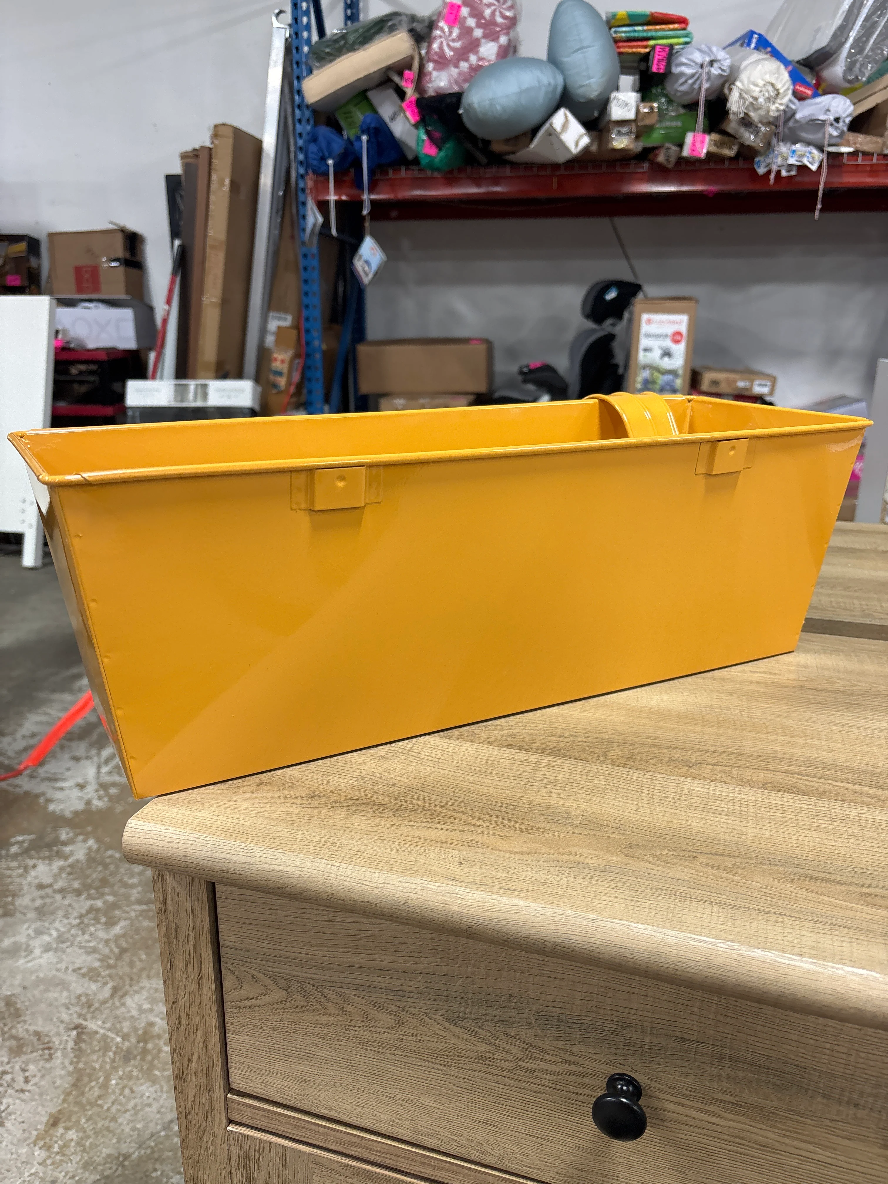 BrylaneHome Rectangular Hanging Planter Yellow SHOWROOM ITEM - Image 3