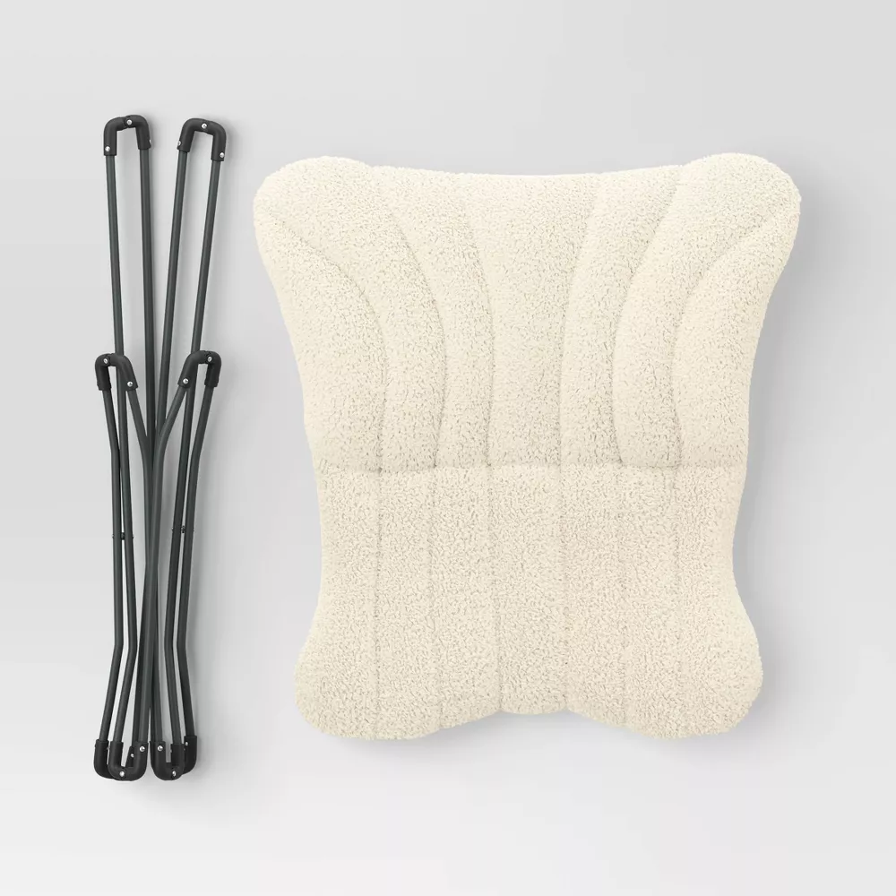 Butterfly Chair Faux Shearling Cream - Image 4