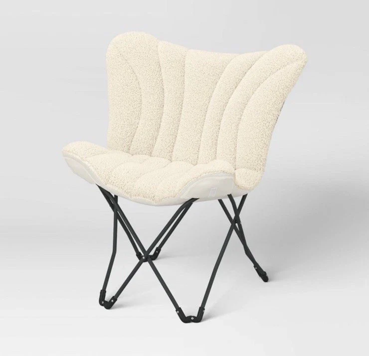 Butterfly Chair Faux Shearling Cream