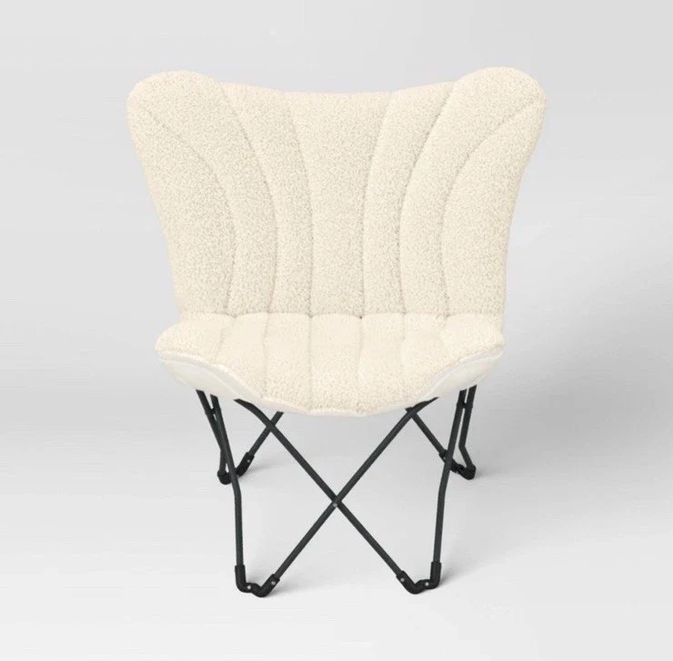 Butterfly Chair Faux Shearling Cream - Image 4