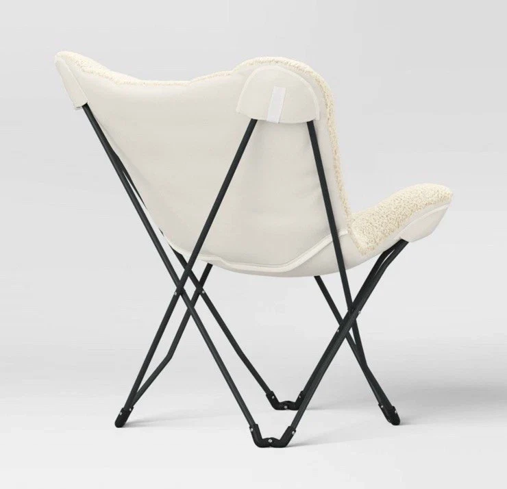 Butterfly Chair Faux Shearling Cream - Image 3