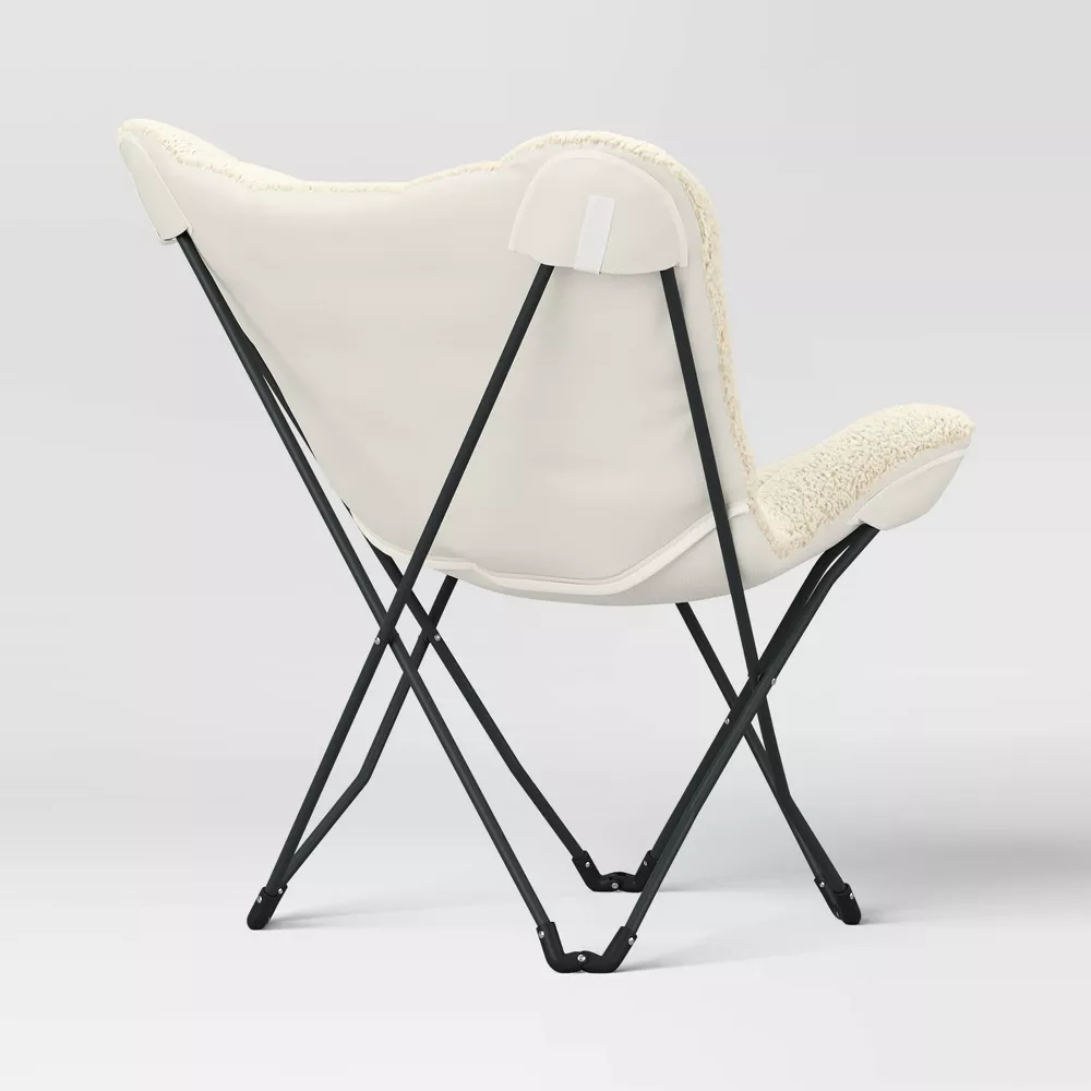 Butterfly Chair Faux Shearling Cream - Image 3