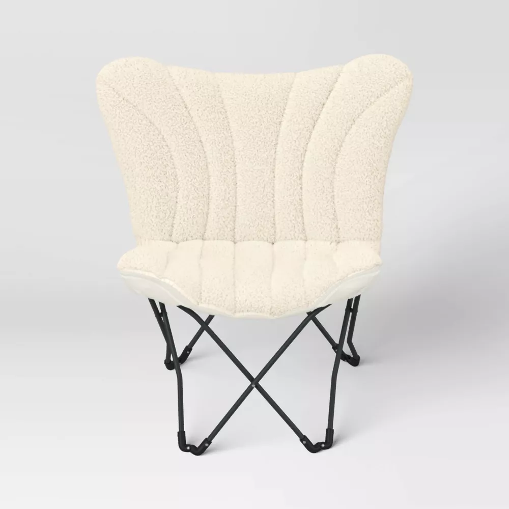 Butterfly Chair Faux Shearling Cream - Image 4