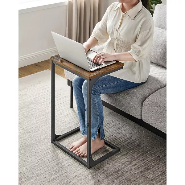 C-Shaped End Side Couch Small TV Tray Table - Image 2