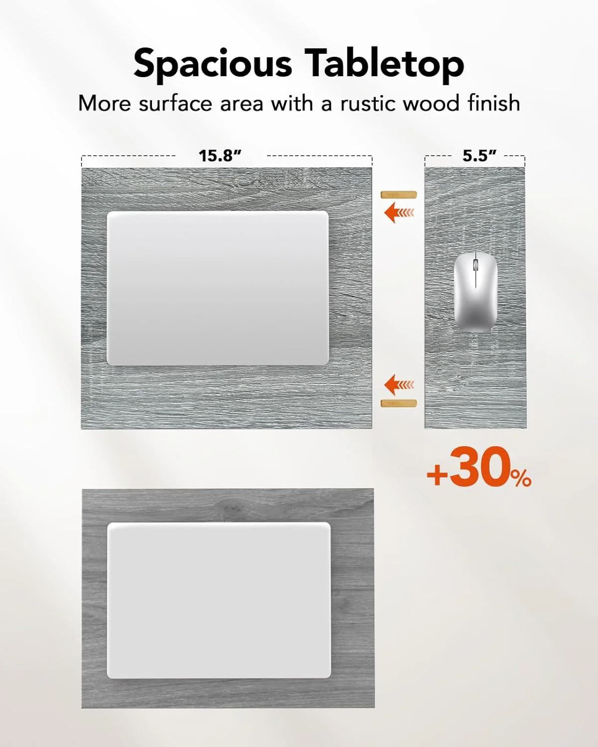 C-Shaped Side Table, C Table for Sofa, Grey - Image 3