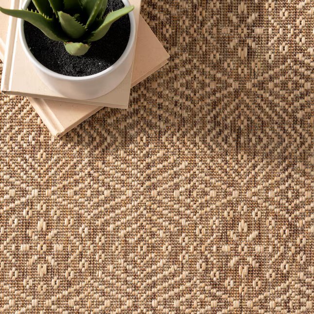 Cabana 8 x 10 (ft) Loomed Polypropylene Beige Rectangular Indoor/Outdoor Solid Area rug - Image 4