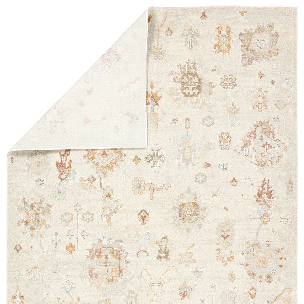 Caggie Powerloomed Oriental White Area Rug 8'6" x 11'6" - Image 3