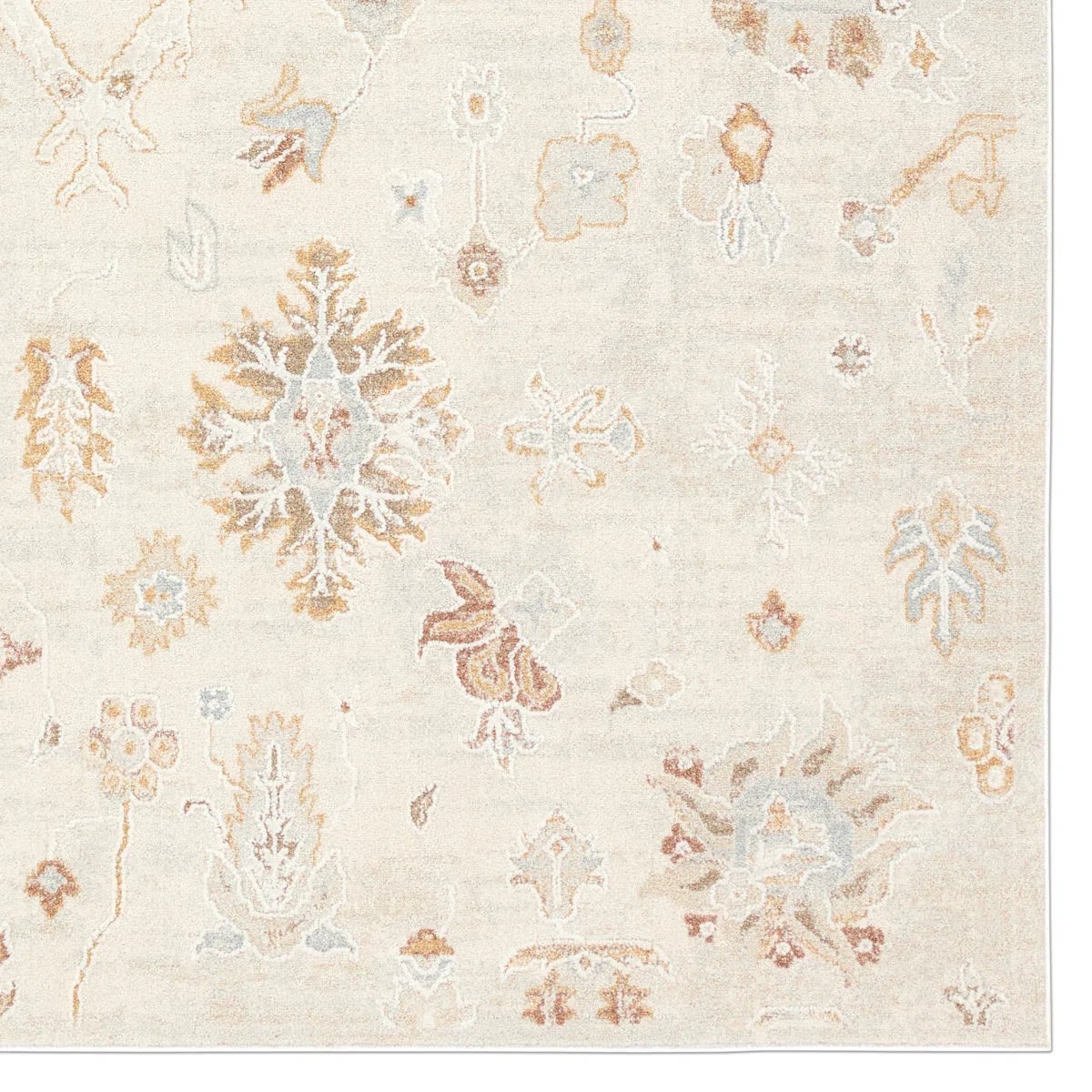 Caggie Powerloomed Oriental White Area Rug 8'6" x 11'6" - Image 5