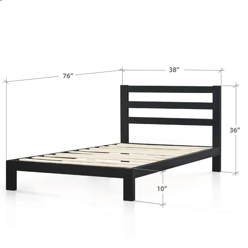 Camea Contemporary Modern Metal Platform Bed Twin - Image 4