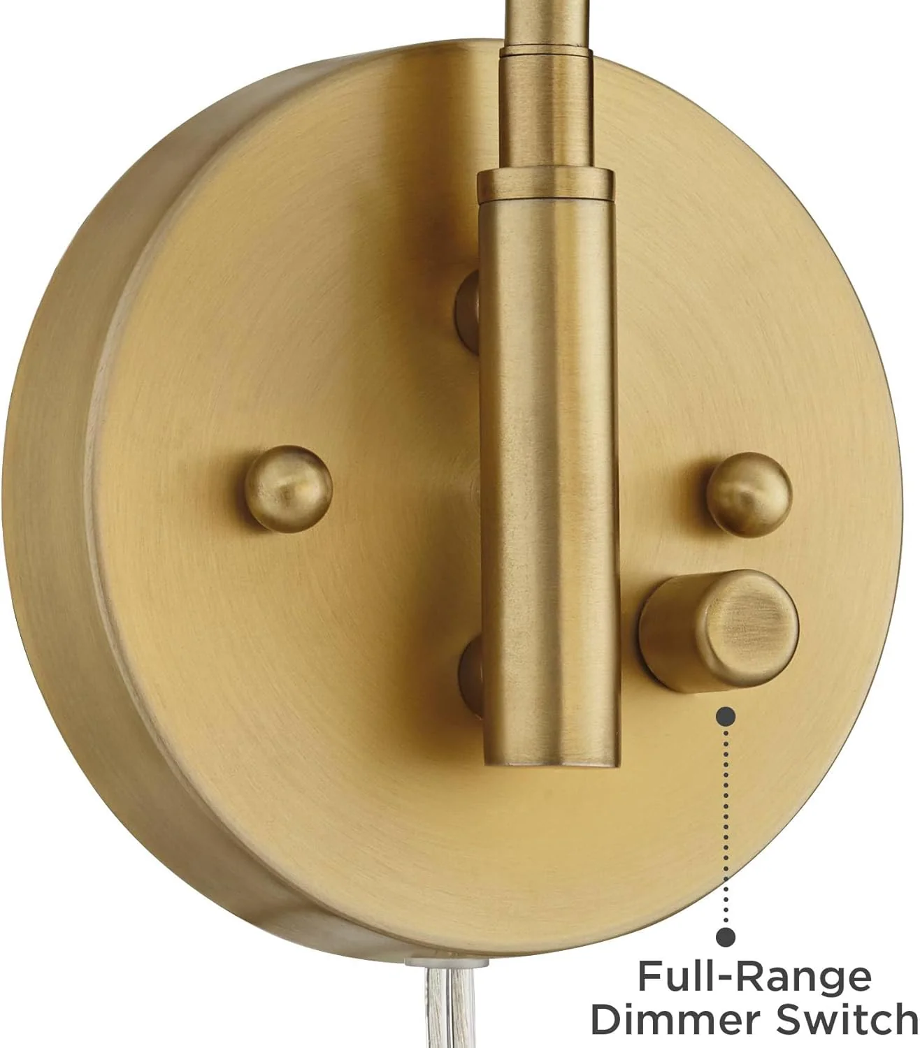 Brass and Glass Globe Plug-In Wall Lamp - Image 3