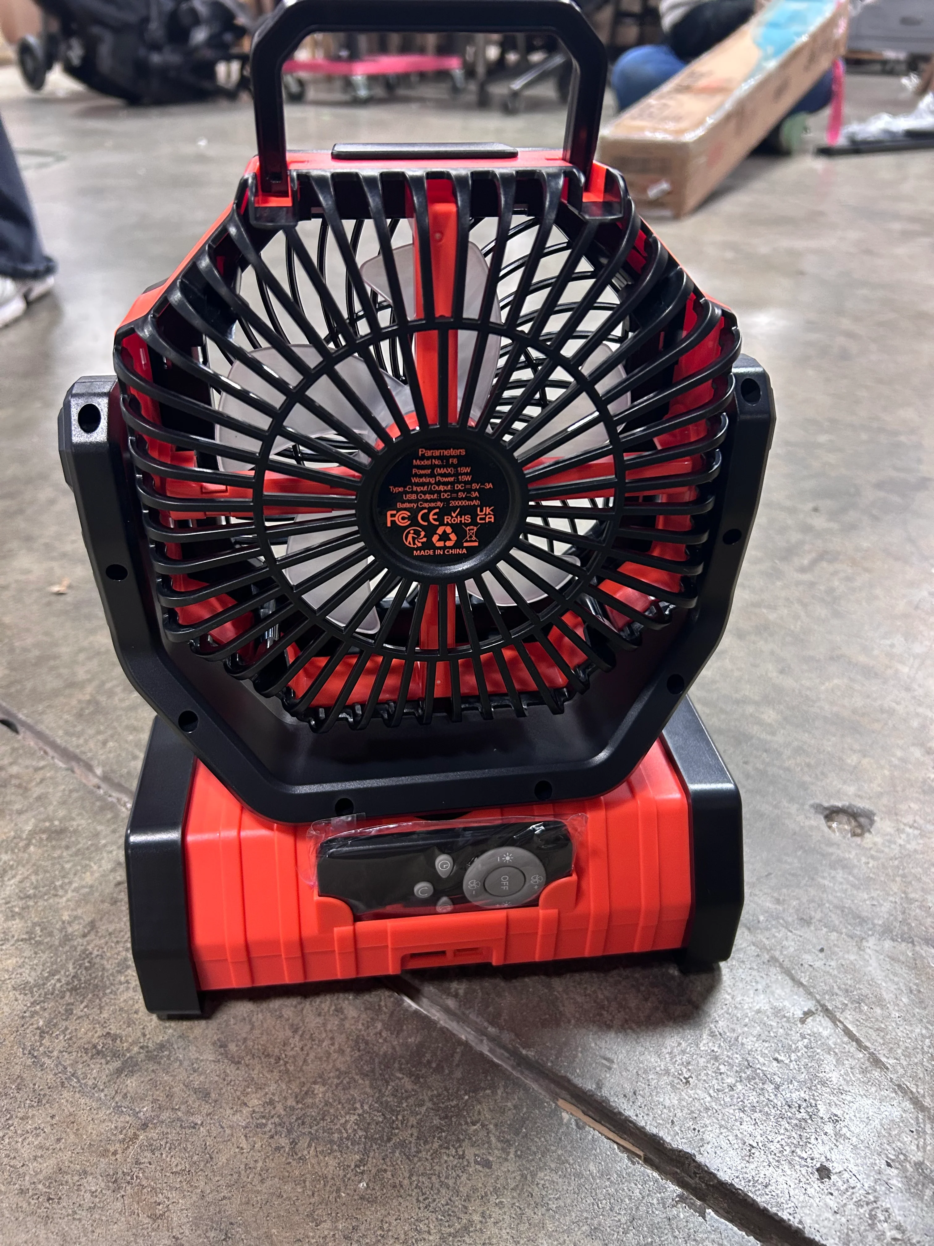 Camping Fan,Portable Outdoor Tent Fans, Battery Powered Fan Rechargeable with LED Lantern,Hanging Hook, Orange - Image 9