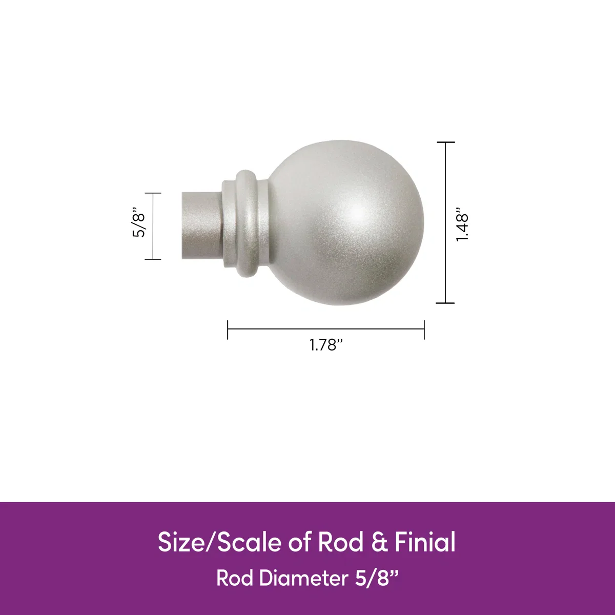 Camptown Ball End Single Curtain Rod - Image 3