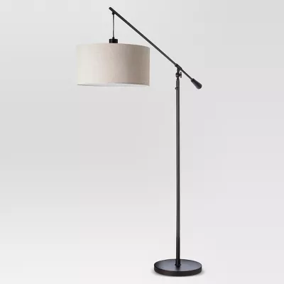 Cantilever Drop Pendant Swing Arm Floor Lamp Brown - Image 4