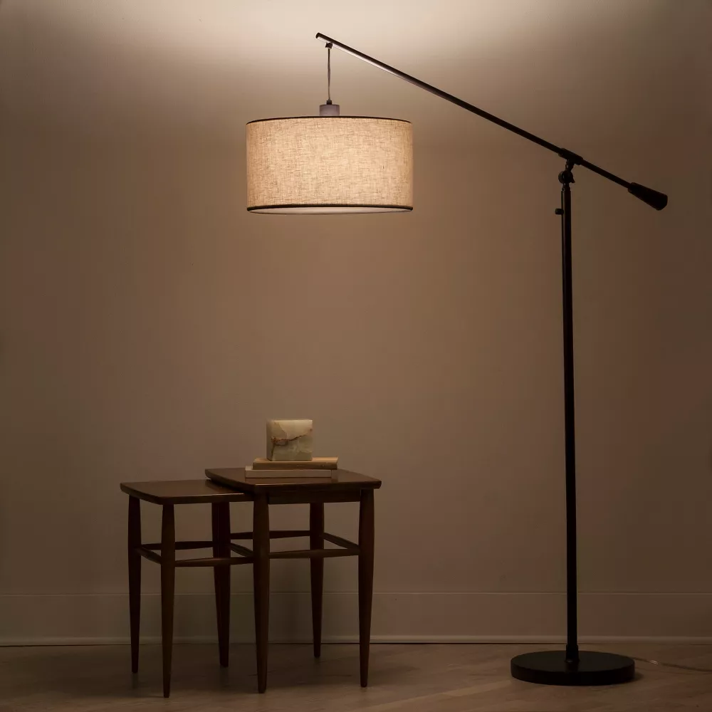 Cantilever Drop Pendant Swing Arm Floor Lamp Brown - Image 5