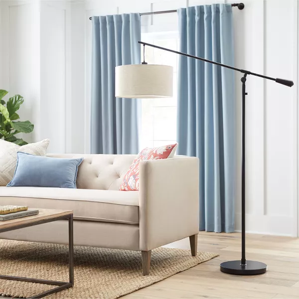 Cantilever Drop Pendant Swing Arm Floor Lamp Brown, - Image 6