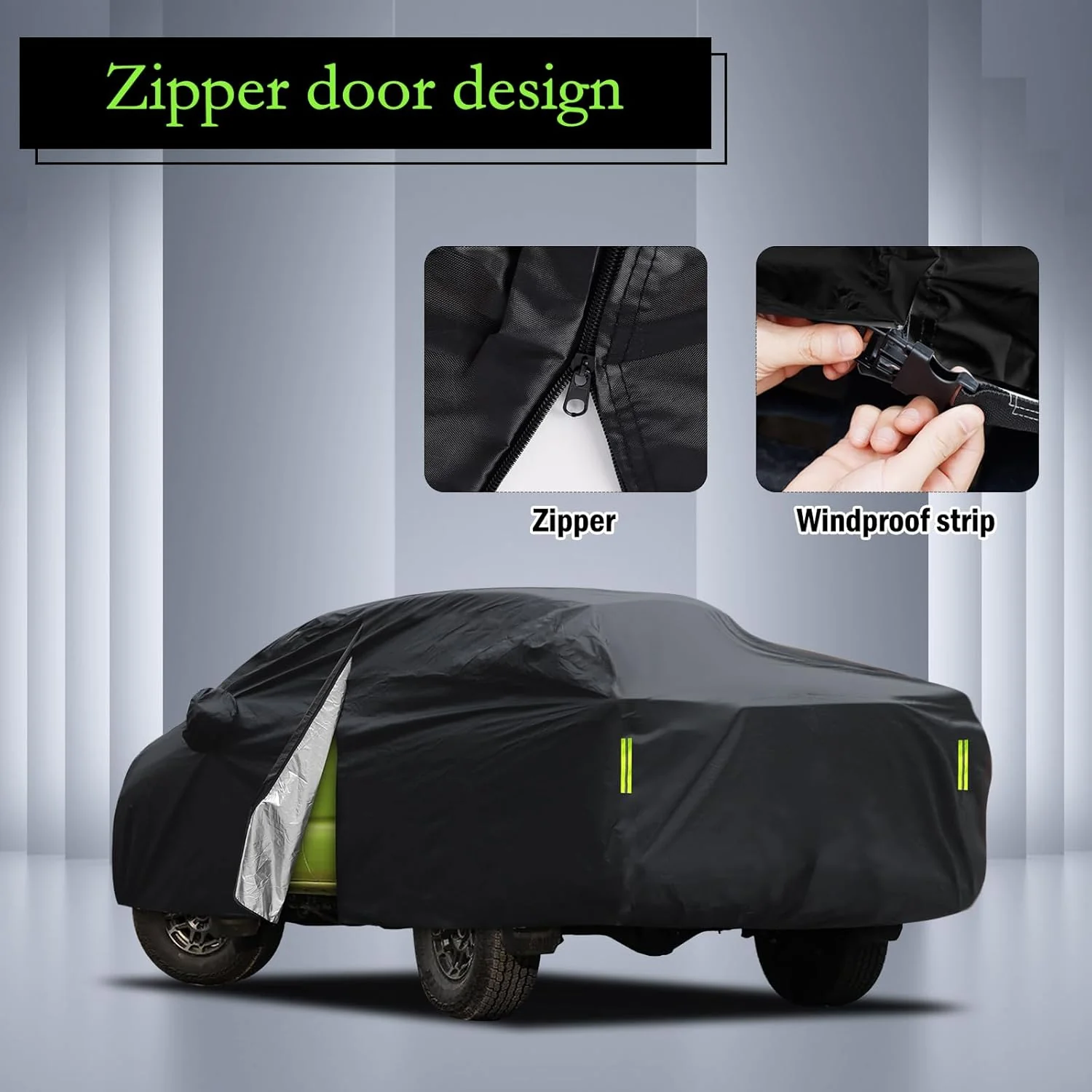 Car Cover Custom Fit for Toyota Tacoma Black - Image 4
