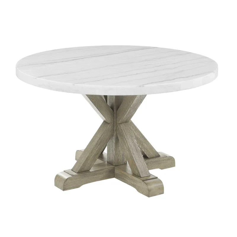 Carena Round White Marble TOP TABLE ONLY, - Image 2