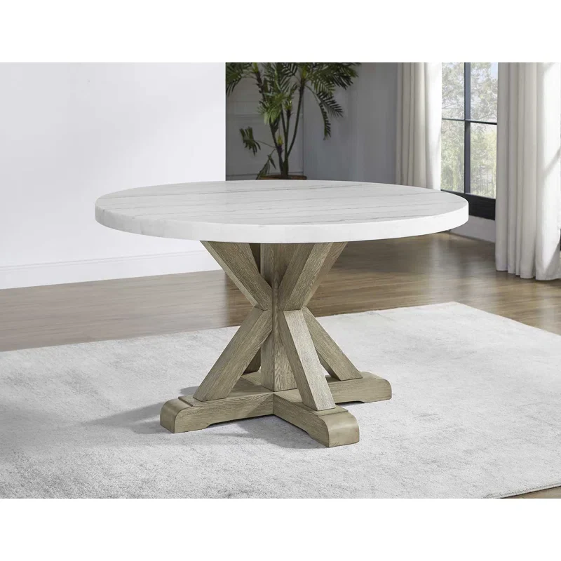 Carena Round White Marble TOP TABLE ONLY, - Image 3