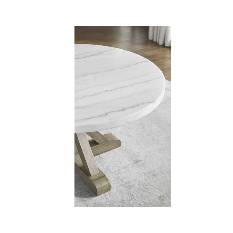 Carena Round White Marble TOP TABLE ONLY, - Image 4