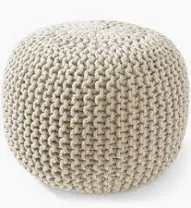 CasaField Natural Cotton Pouf Ottoman SHOWROOM ITEM