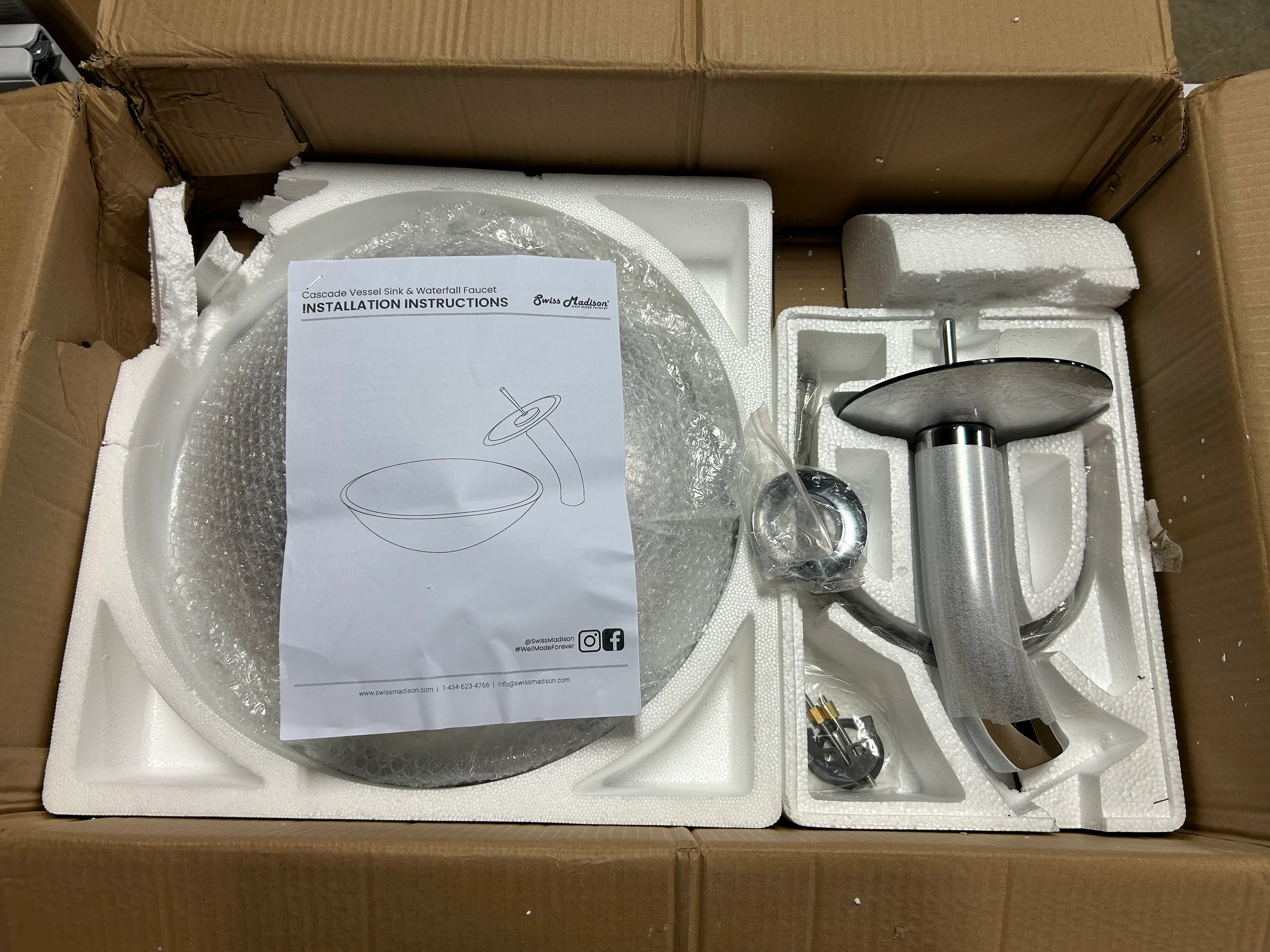 Cascade Glass Vessel Sink with Faucet - Image 6