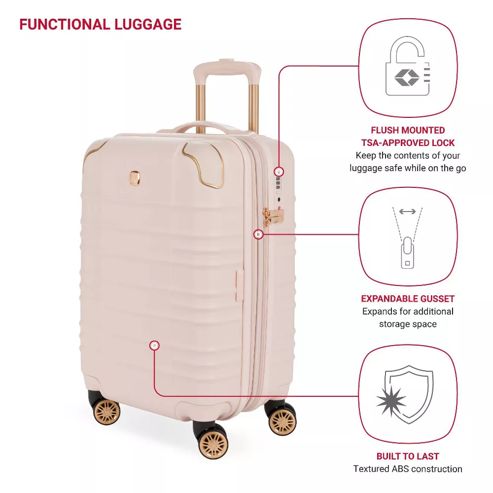 Cascade Hardside Carry On Spinner Suitcase - Rose - Image 5