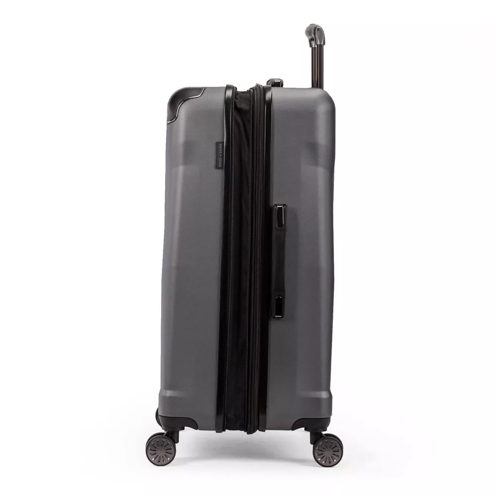 Cascade Hardside Large Checked Suitcase - Dark Gray - Image 2