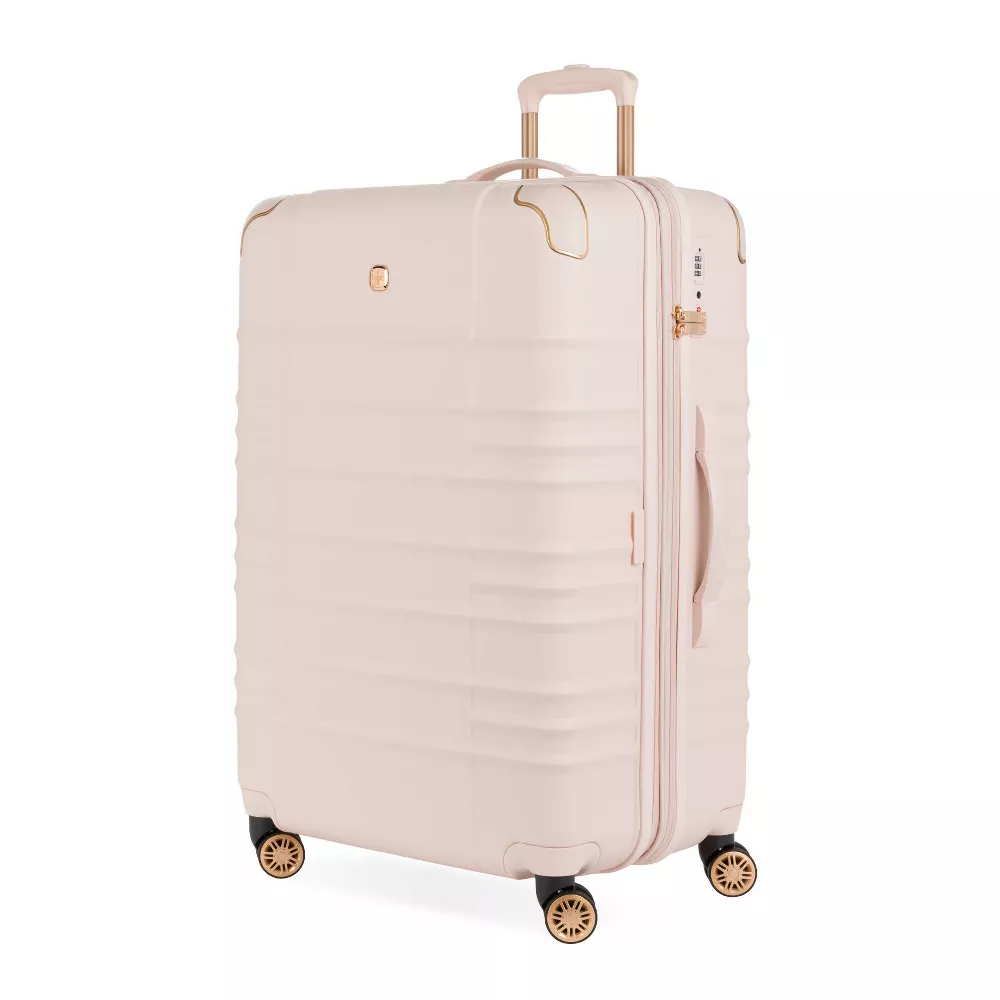 Cascade II Hardside Large Checked Spinner Suitcase - Rose,