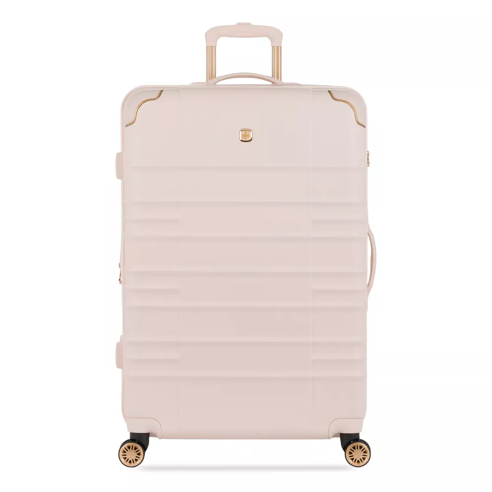 Cascade II Hardside Large Checked Spinner Suitcase - Rose, - Image 2