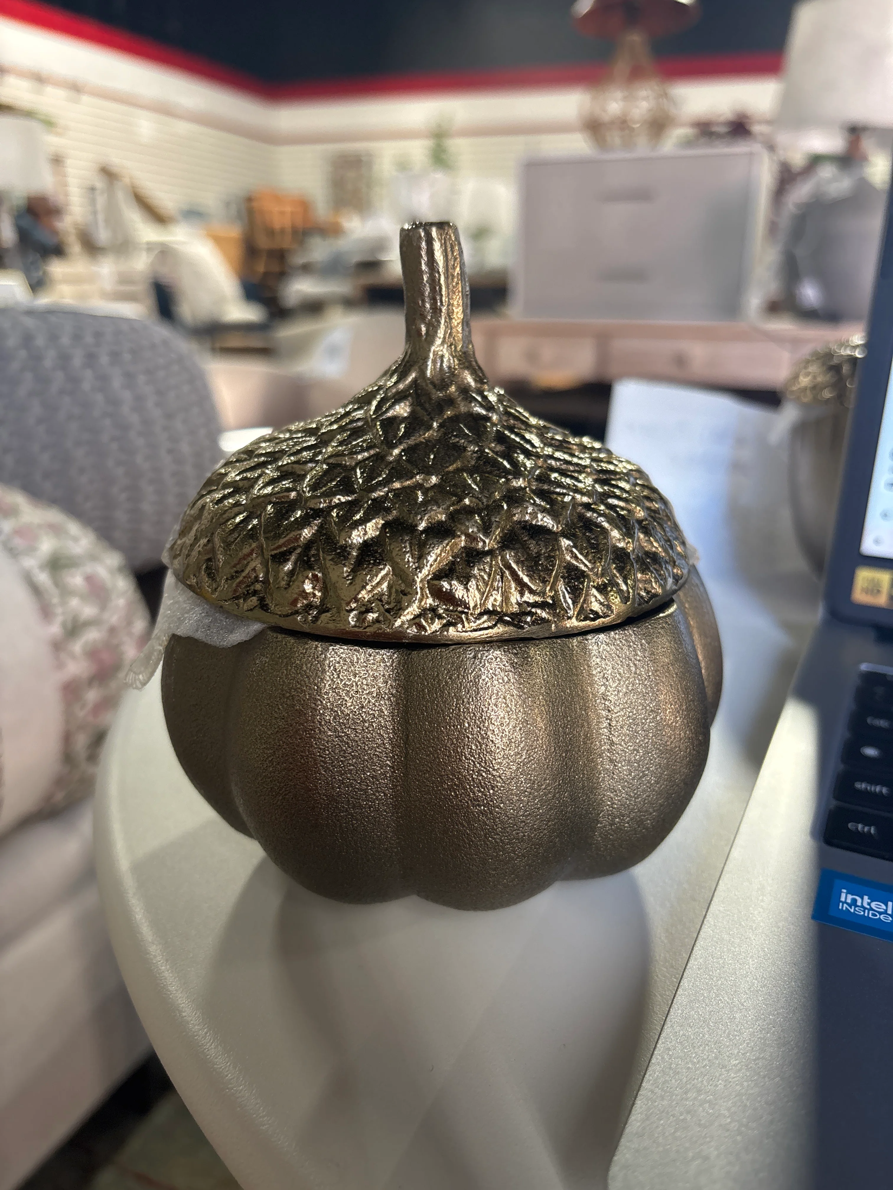 Cast Metal Pumpkin Canister SHOWROOM ITEM - Image 2