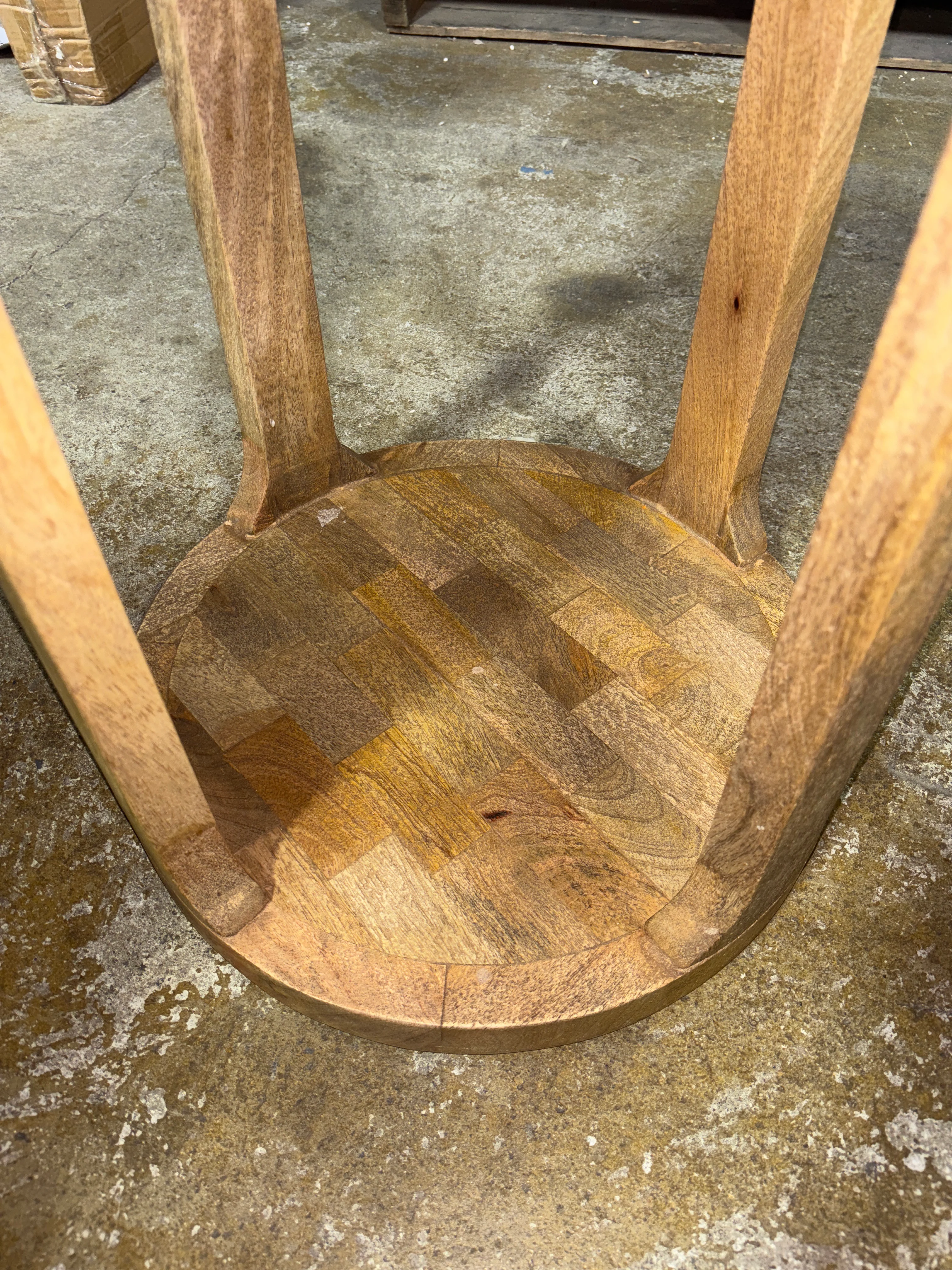 Castalia Round Accent Table - Natural Wood SHOWROOM ITEM - Image 5