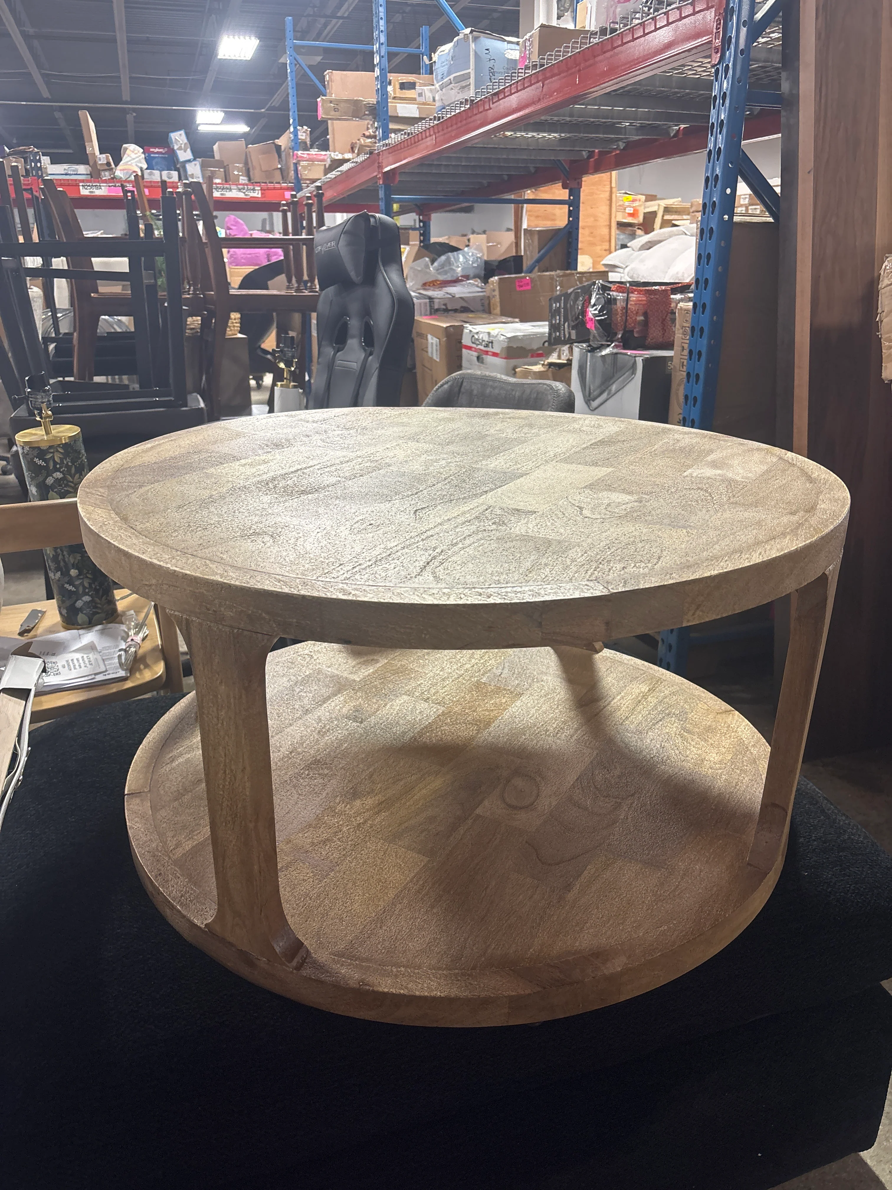 Castalia Round Natural Wood Coffee Table SHOWROOM ITEM - Image 2