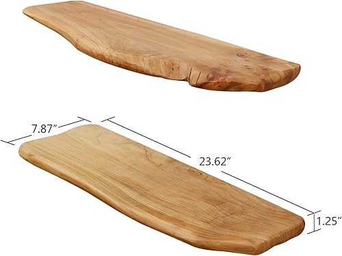 Cedar Natural Edge Floating Shelf Set of 2 - Image 2