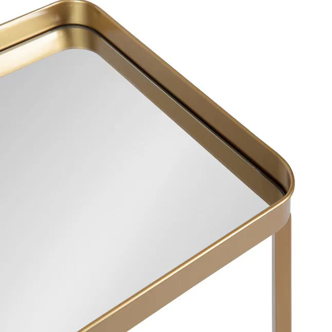 Celia Gold Mirror Rectangular Modern End Table - Image 4