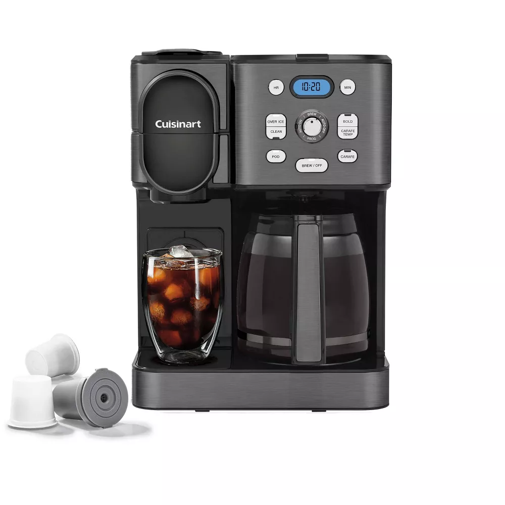 Coffee Center 2-IN-1 Coffee Maker and Single-Serve Brewer - Black Stainless Steel