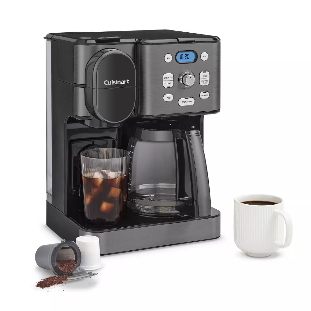 Coffee Center 2-IN-1 Coffee Maker and Single-Serve Brewer - Black Stainless Steel - Image 3