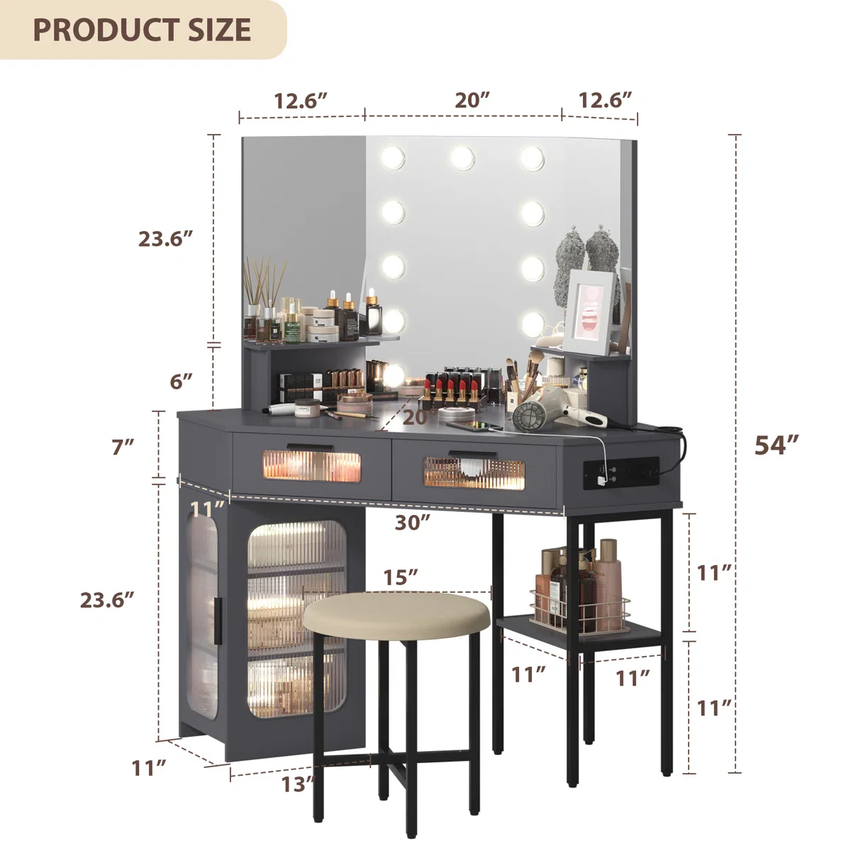 Chantle Vanity Modern Dressing Table - Image 5