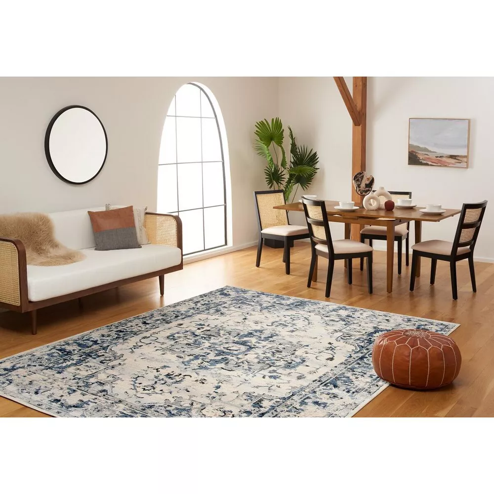 Charleston Loomed Indoor Area Rug - Ivory/Navy - 8'x10' - Image 5