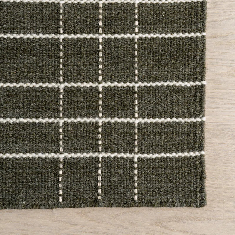 Charlie Plaid Wool Area Rug Rectangle 8'6" x 11'6" - Image 3
