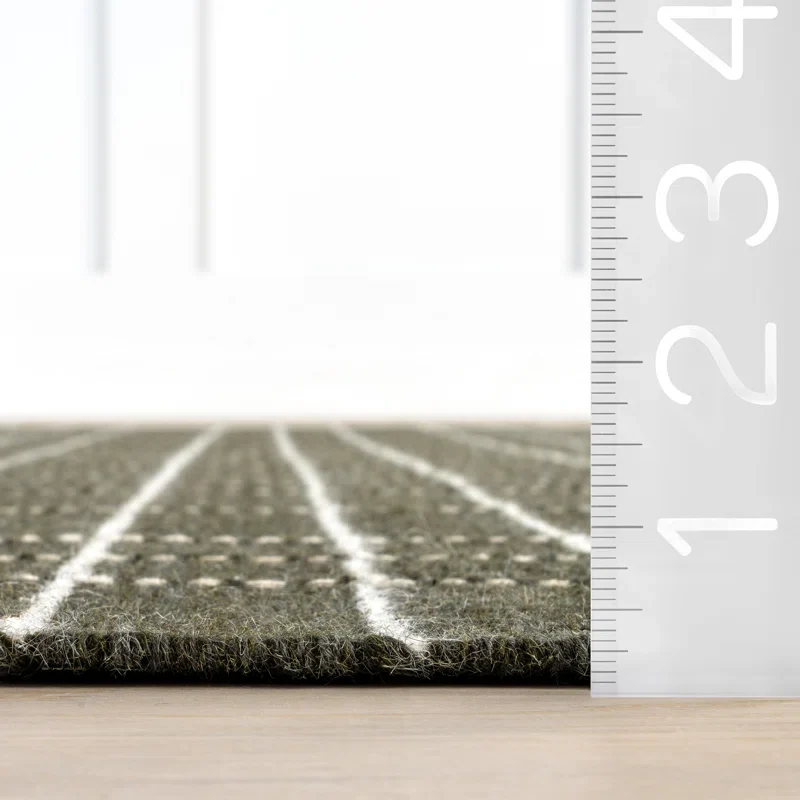 Charlie Plaid Wool Area Rug Rectangle 8'6" x 11'6" - Image 4