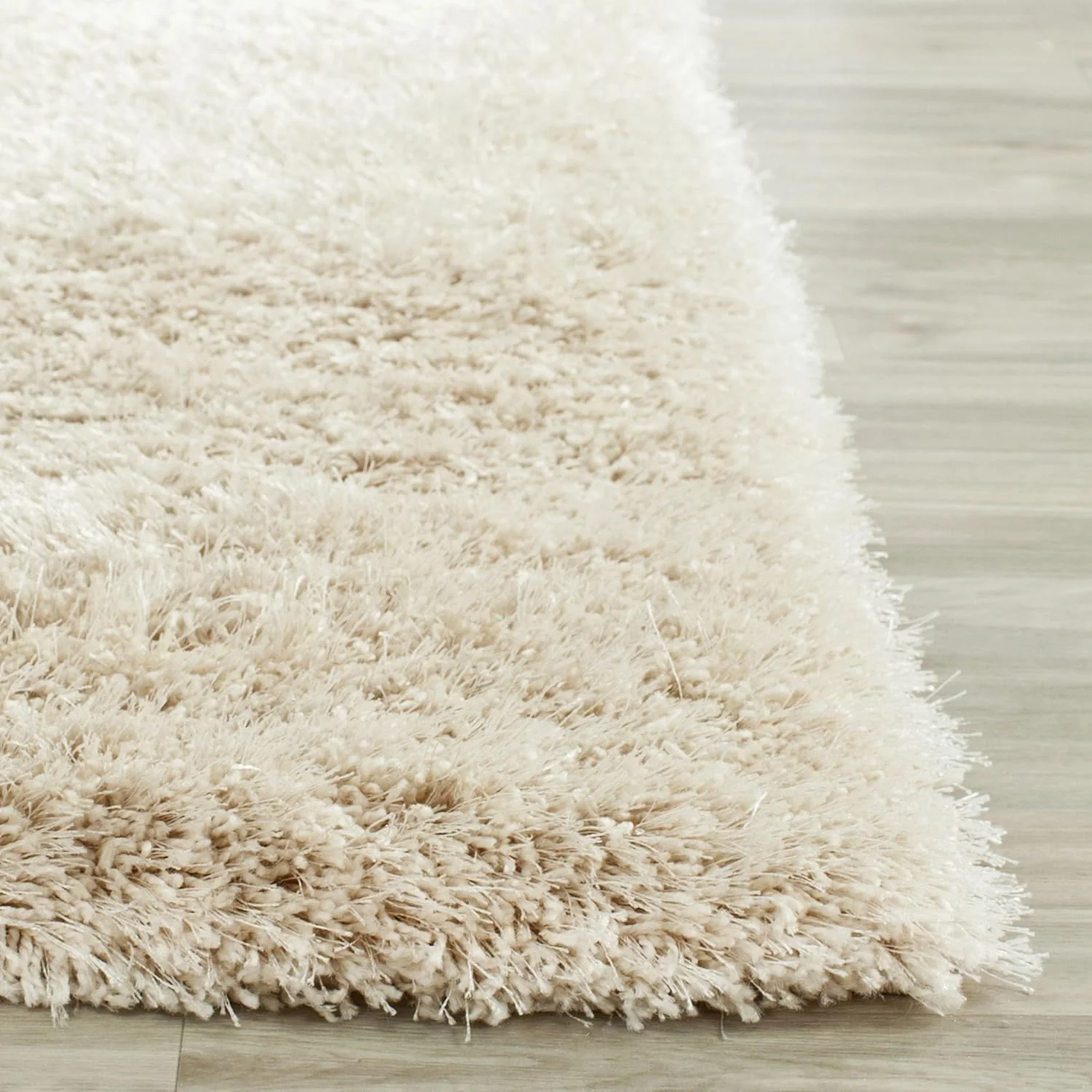 Charlotte Shag Collection Ivory Area Rug 5'1" x 7'6" - Image 3