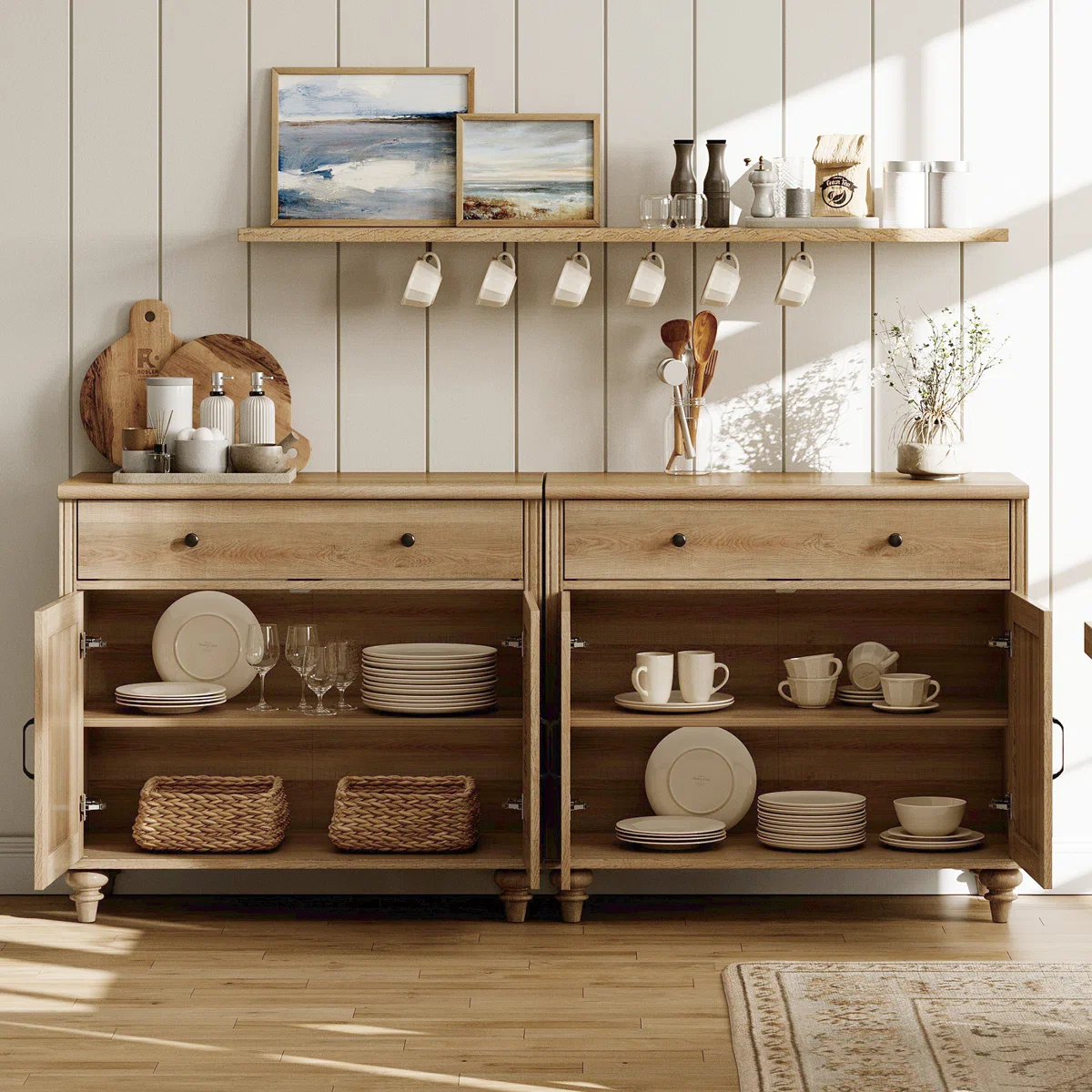 Charlton Home - Scarlett Accent Cabinet Oak SHOWROOM ITEM - Image 2