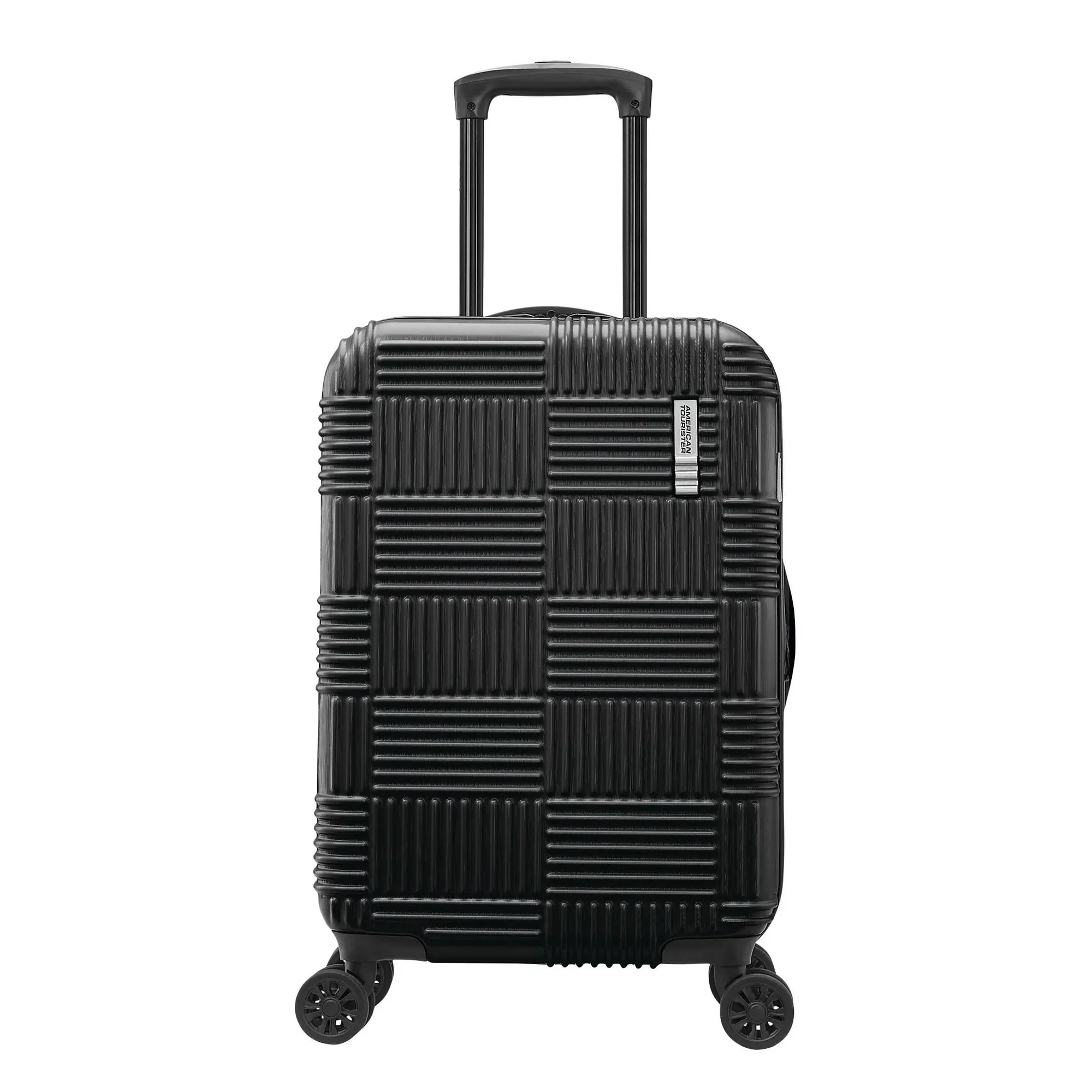 Checkered Hardside Carry-On Spinner Suitcase - Black