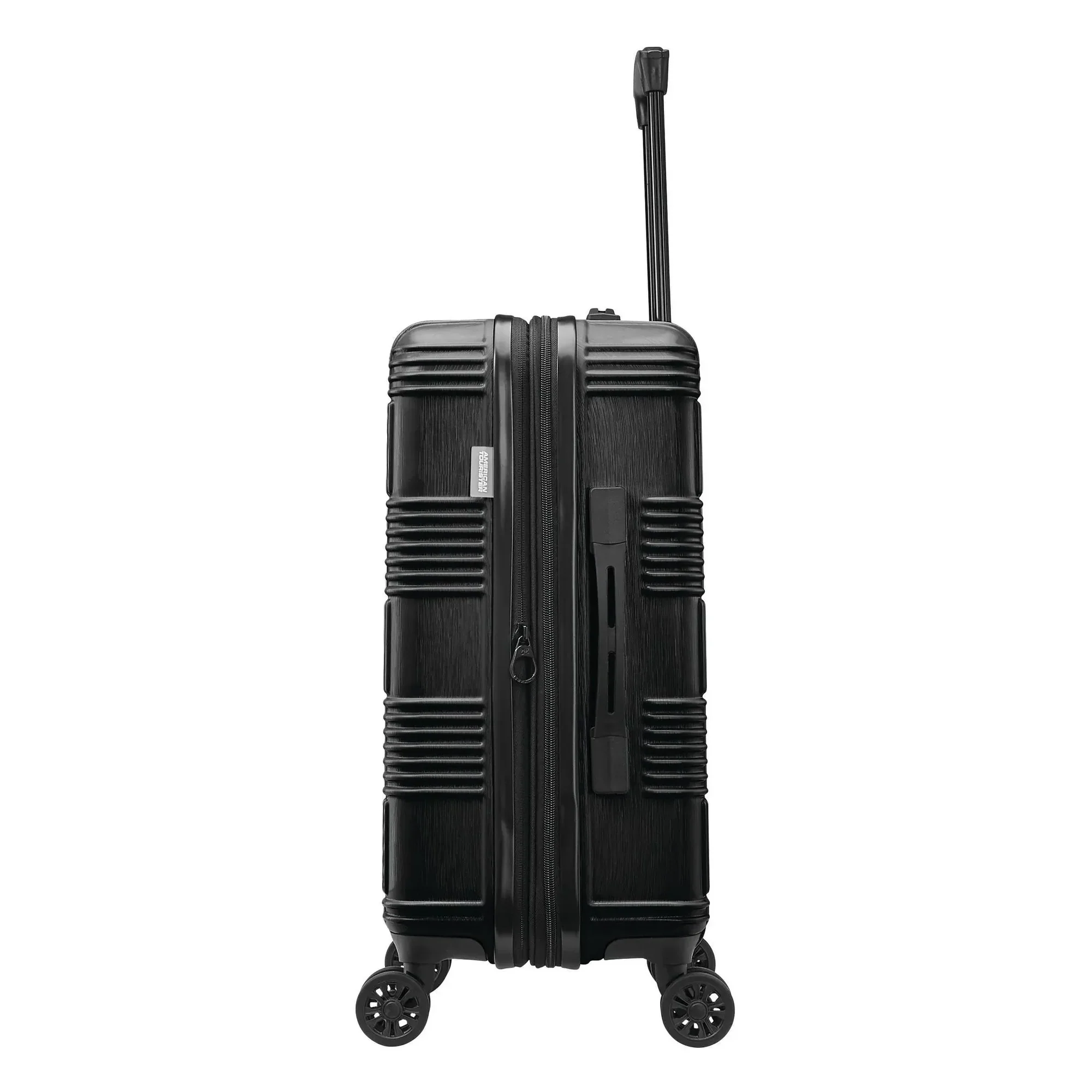 Checkered Hardside Carry-On Spinner Suitcase - Black - Image 3