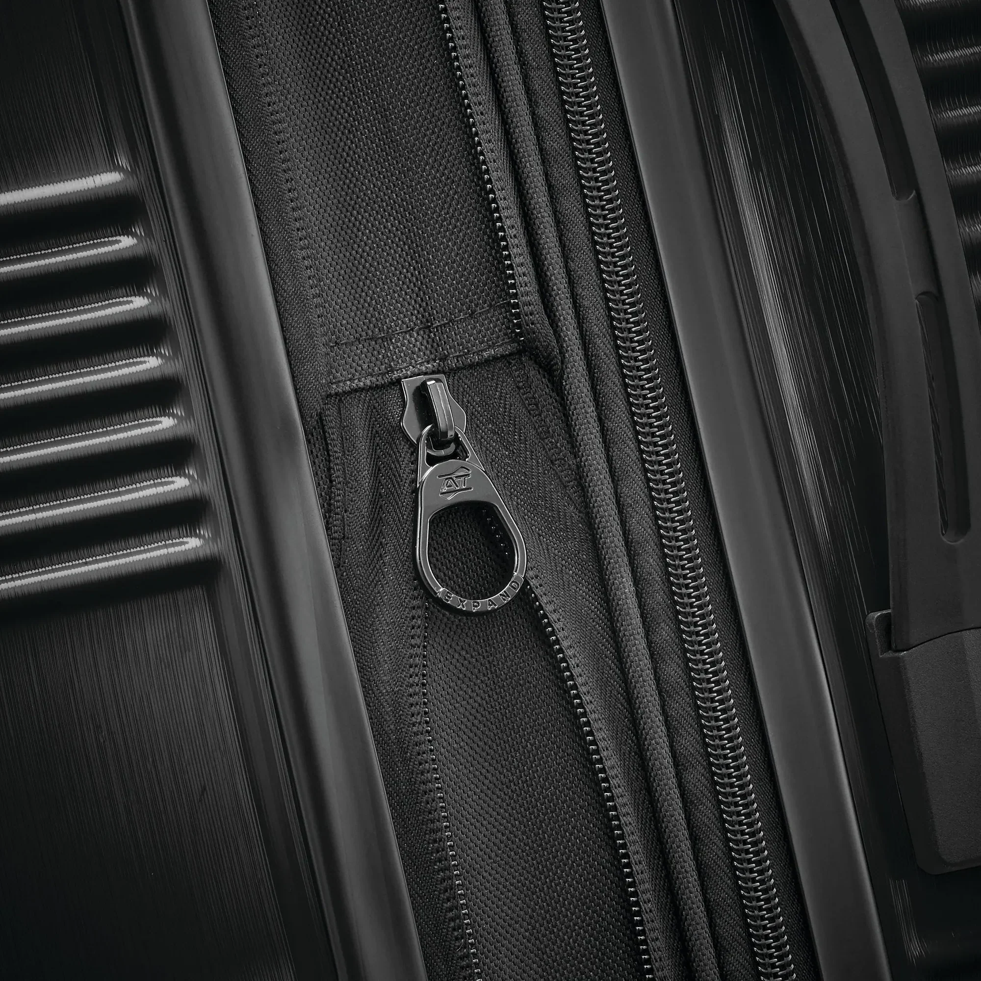 Checkered Hardside Carry-On Spinner Suitcase - Black - Image 5