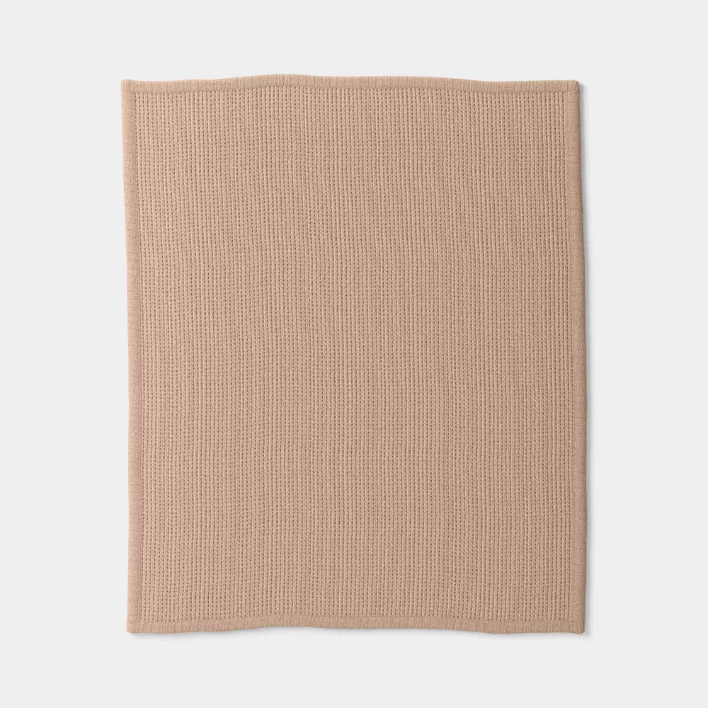Chenille Knit Throw Blanket with Faux Shearling Reverse Tan - Image 2