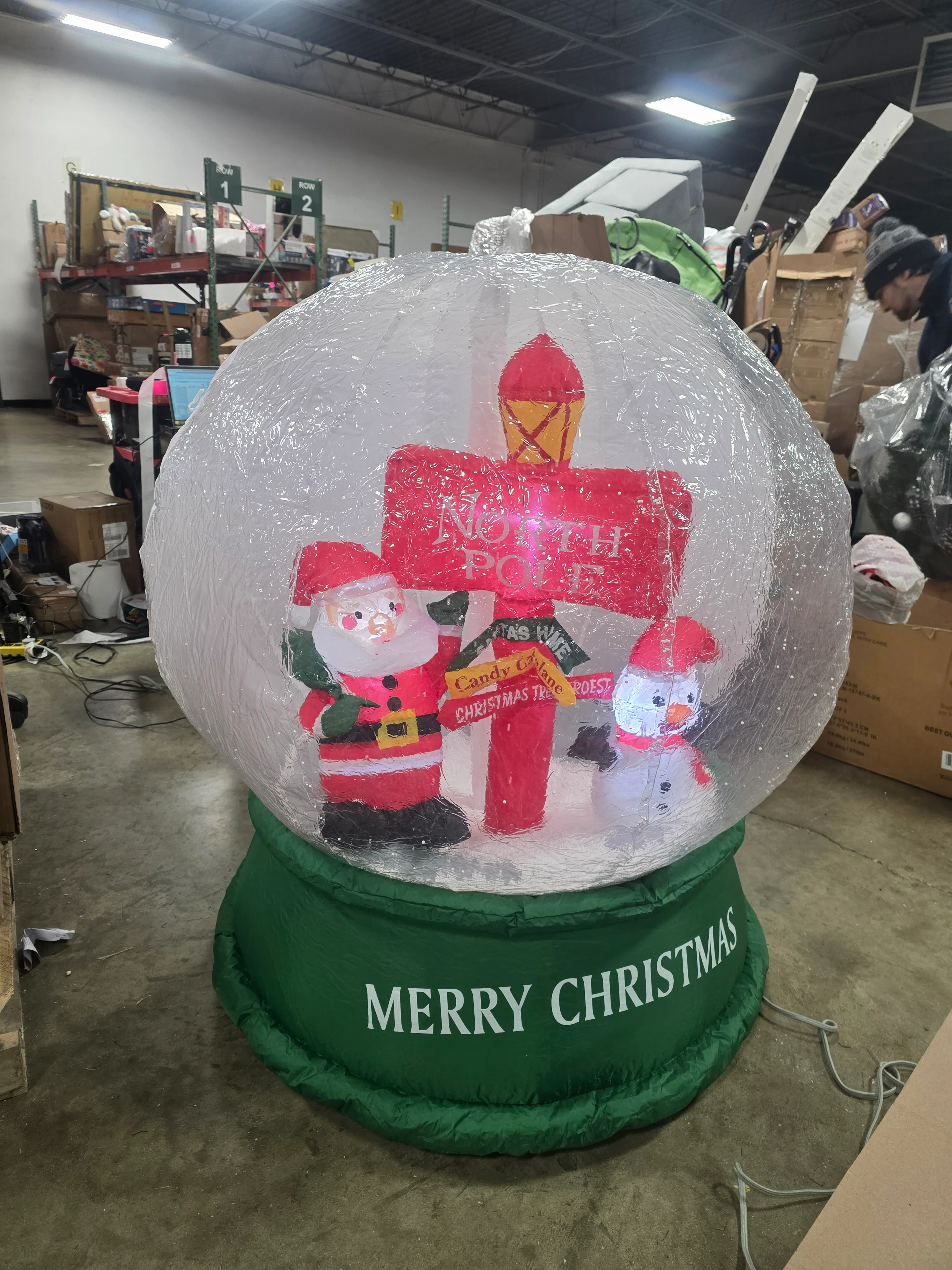 Christmas Inflatable Snow Globe Blow Up Yard Decoration w/ LEDs & Air Blower, final cut - Image 6